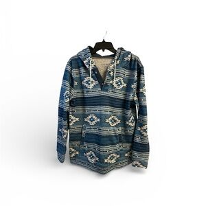 Men's Blue Aztec Hoodie